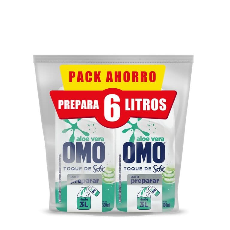 Pack Detergente Liquido para Diluir Aloe Vera Omo 2x500 ml PACK 2X500 ML