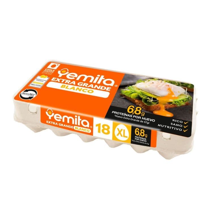 Huevo Blanco Extra Grande Yemita 18 un