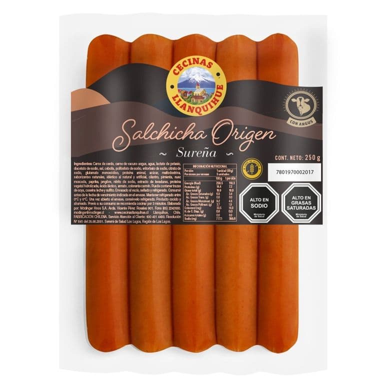 Salchicha Origen Surena Llanquihue 250 gr