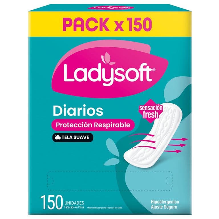 Protectores Diarios Clasicos Tela Suave Ladysoft 150 un