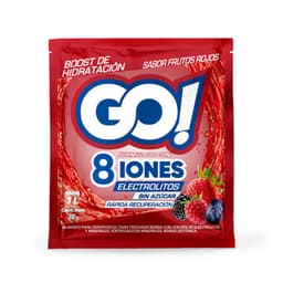 Bebida Isotonica en Polvo Sabor Frutos Rojos Iones y Electrolitos Go! 25 g