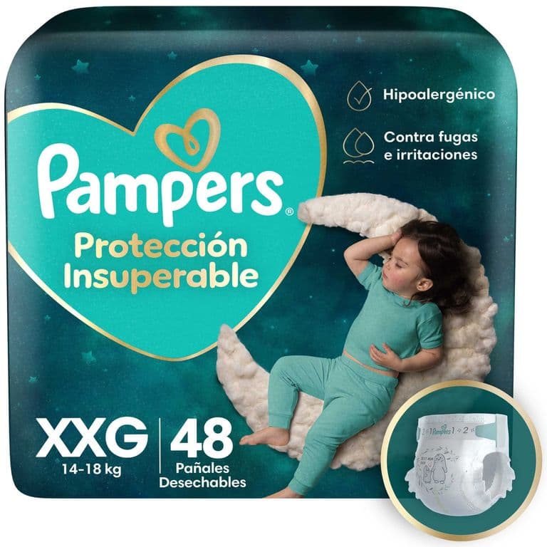 Panales Desechables Proteccion Insuperable XXG Pampers 48 un