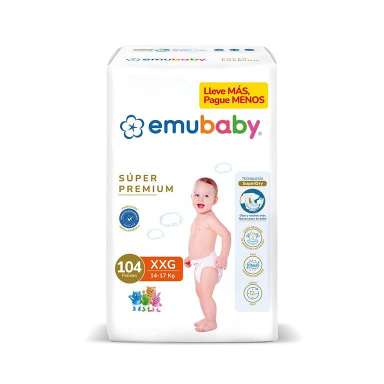Panales Desechables Super Premium Talla XXG Emubaby 104 un