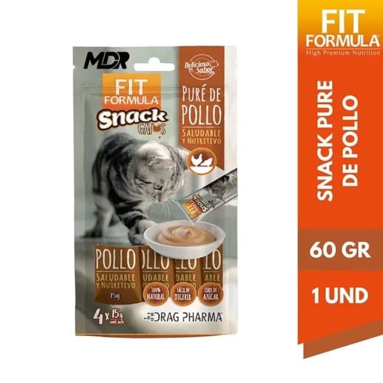 Snack Pure de Pollo para Gatos Fit Formula 4 x 15 gr 60 GR