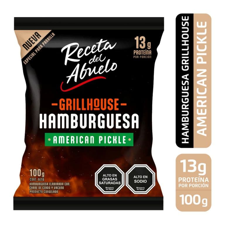 Hamburguesa Grillhouse American Pickle Receta del Abuelo 100 gr