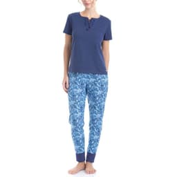 Pijama Algodon Estampado Azul S