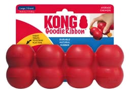 Juguete Rellenable Kong Goodie Ribbon Talla L De 13 A 30 Kg Rojo