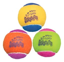 Pelotas Para Perro Kong Birthday Feliz Cumpleanos Talla M X3 Multicolor Amarillo 12 A 18 Meses