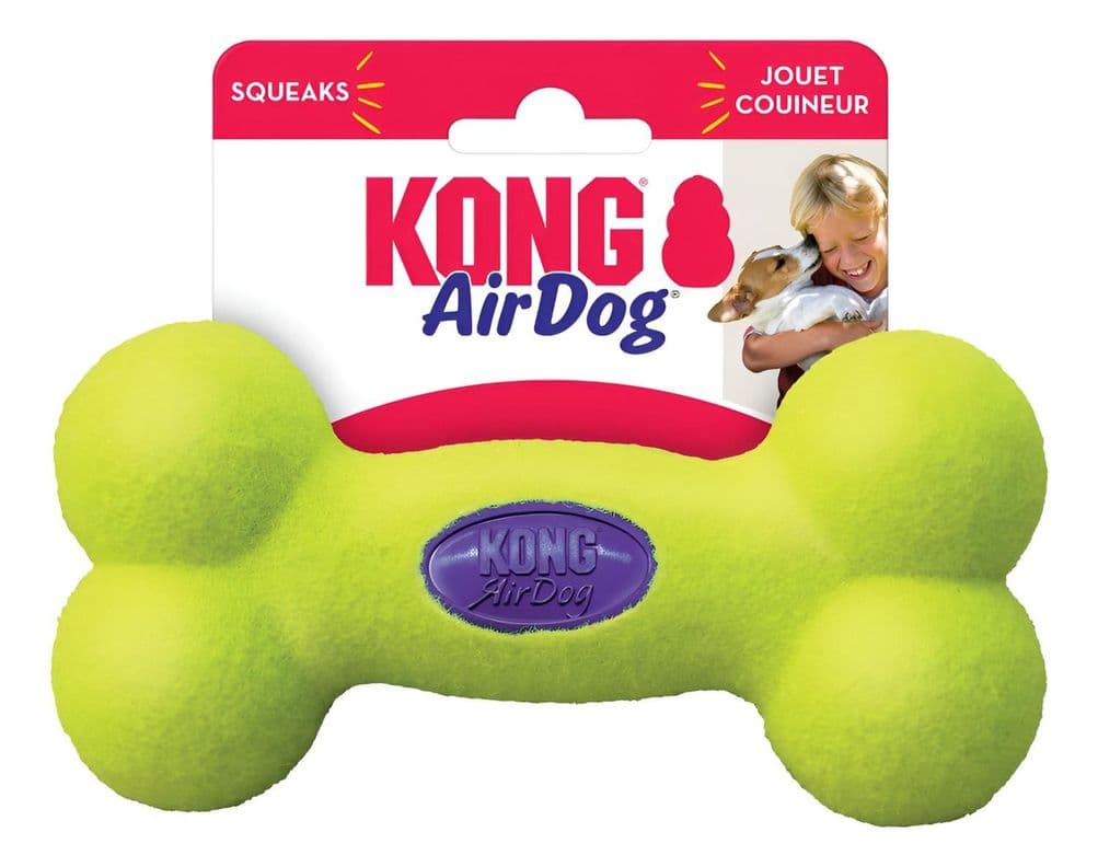 Juguete Para Perro Con Sonido Kong Air Dog Bone Hueso M Amarillo