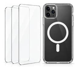 Carcasa Magnetica + 3 Micas Compatible con iPhone 11 Pro Max Transparente