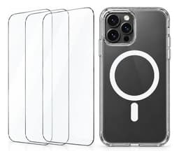 Carcasa Transparente Magnetica + 3 Micas Compatible con iPhone 15 Pro
