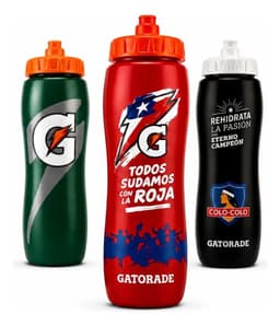 Botella Deportiva Gatorade Seleccion Chilena 947 ml Squeeze Libre de BPA