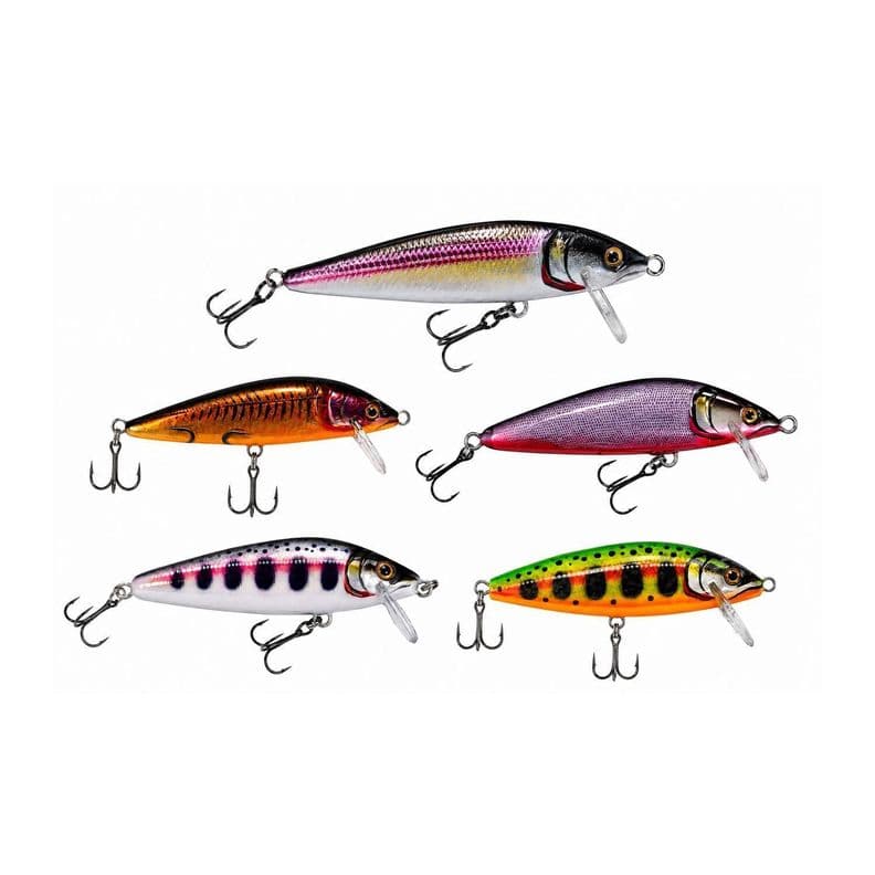 Pack 5 Senuelos de Pesca Poseidon Minnow 8 g Surtidos Trucha y Salmon
