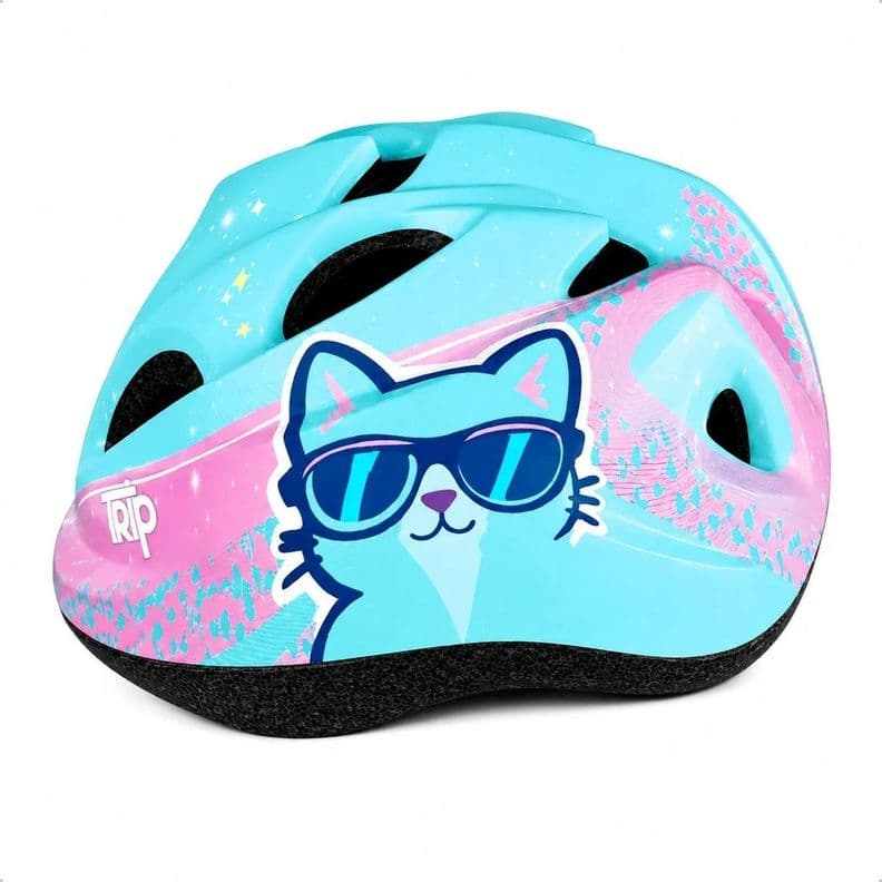Casco Bicicleta Nino Nina Trip Cat Turq Talla S 48-52 cm Turquesa