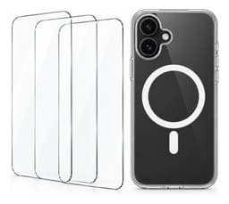 Kit Carcasa Transparente Magnetica + 3 Micas Compatible con iPhone 16