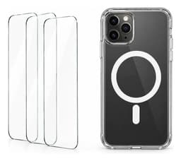 Carcasa Transparente Magnetica iPhone 11 Pro + 3 Micas Vidrio Templado