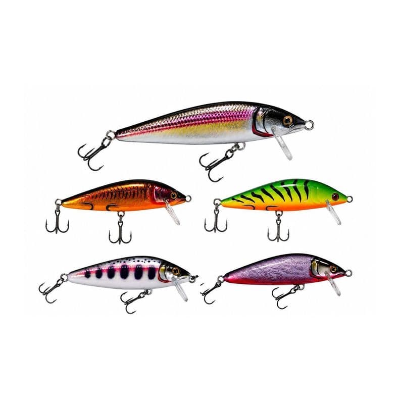 Pack 5 Senuelos de Pesca Poseidon Minnow 10 g Surtidos Trucha y Salmon