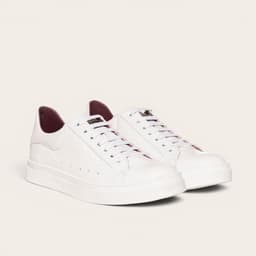 Zapatilla Alexander de Cuero Natural Nevado OLKI - Blanca/Blanca Blanco 41