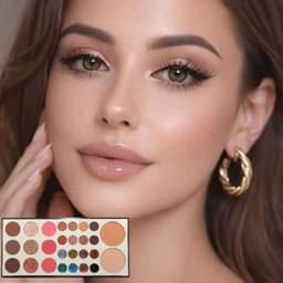 Paleta Maquillaje Ojos Rostro Sombras Iluminador Polvo ALJ Blanco