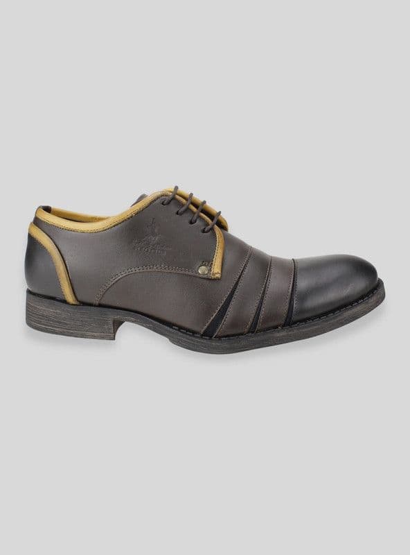Zapato Polo Club Casual Cuero Cafe 41