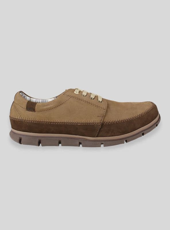 Zapato Exs Cuero Bitono Cafe 40
