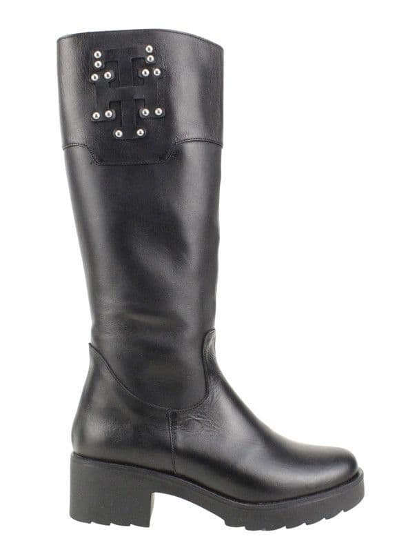 Bota Exs Plataforma Cuero Negro 39