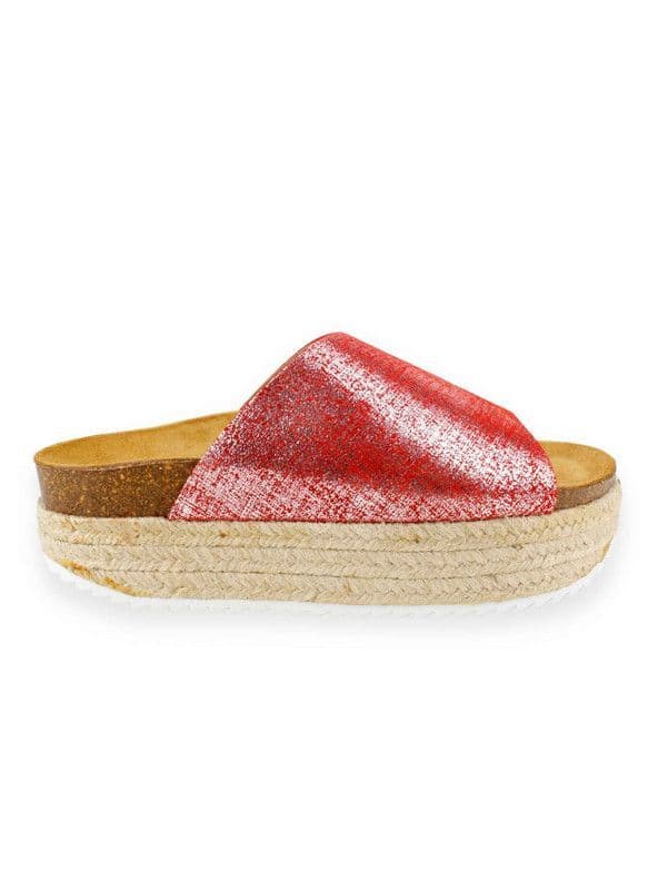 Sandalia Plakton Plataforma Roja Rojo 37