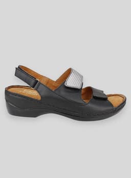 Sandalia Exs Confort Cuero Negra Negro 36