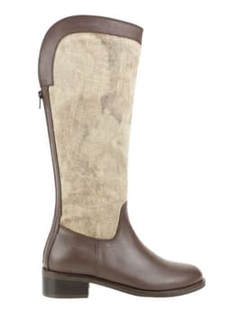 Bota Exs Equitacion Cuero Textil Cafe 37