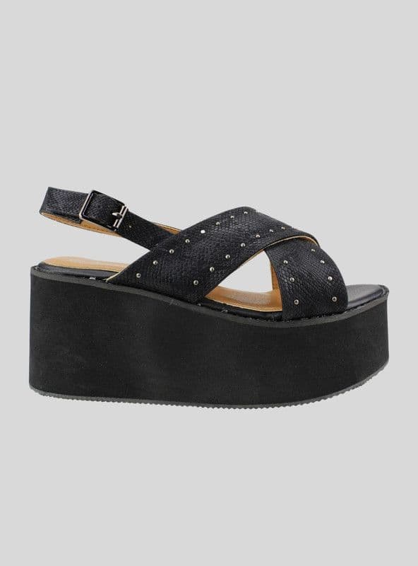 Sandalia New Walk Tachas Negra Negro 37