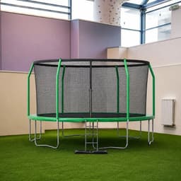 Cama Elastica 3,66 Premium Malla y Escalera verde 12FT