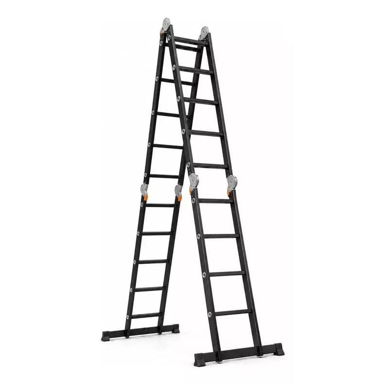 Escalera Profesional Heavy Duty 5,7mt 20 Peldanos Negra Negro