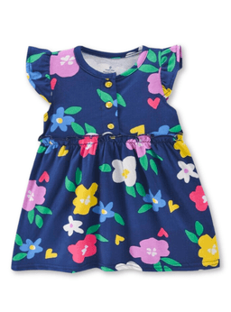 Vestido Sin Mangas Estampado Bebe Nina 9 a 36 Meses Blue Flowers Azul 9-12 meses