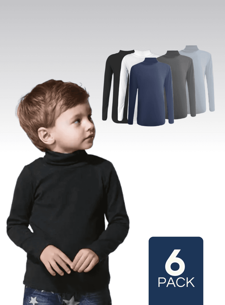 Pack 6 Camisetas Polera Beatle Bambu Primera Capa Nino Cuello Alto 10 anos