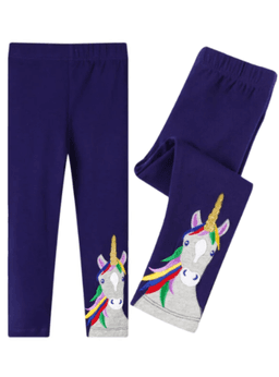 Calzas Nina Unicornio Azul Jump Kids 100% Algodon Purpura 2