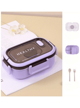 Fiambrera Contenedor 1200 Ml Taper Hermetico + Salsera Plastico Purple
