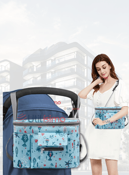 Bolso Maternal Mochila Para Coche Panalera Bebe Mama Azul