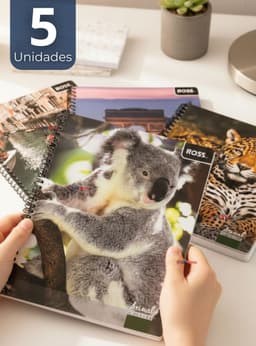 Pack 5 Cuadernos Universitario Animal & Places Ross 7mm de 100 hojas Disenos Surtidos