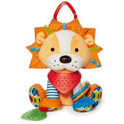 Sonajero Mordedor Leon Peluche Sensorial Naranjo