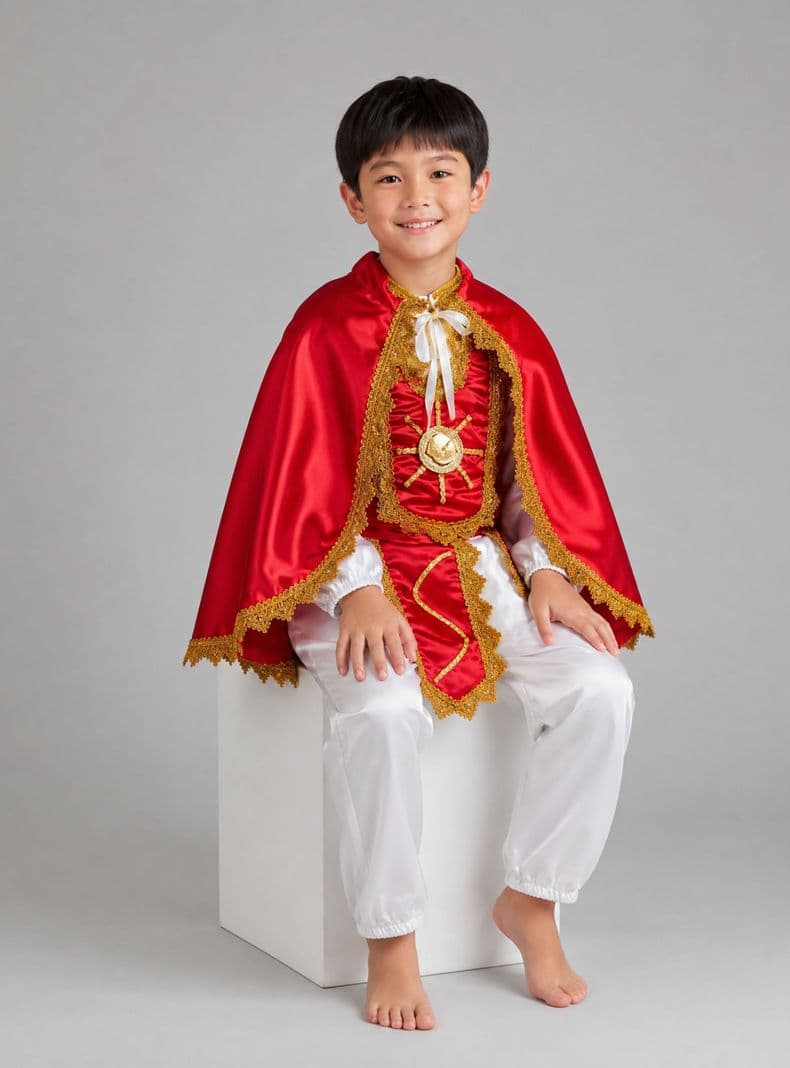 Traje Tirana Diablada Nino 5 Piezas Rojo Fiestas Patrias Baile Tipico 7-8 anos