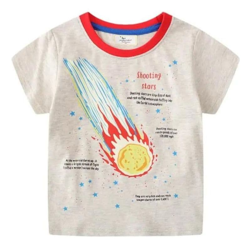 Poleras de Algodon Manga Corta para Ninos Jump Kids Beige 4