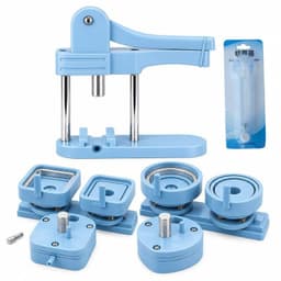 Maquina de chapitas 2 en 1 - Colores Celeste