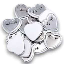 Chapitas Corazon Con Alfiler Pack 100 Unidades Metal