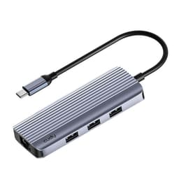 Hub USB C 6 en 1 adaptador multipuerto Gris