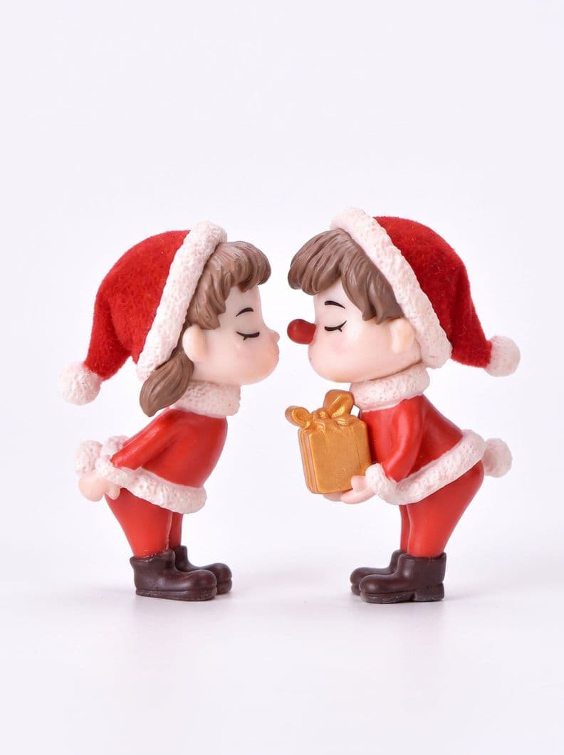 Set 2 Figuras Navidad Enamorados , Decoracion Casa , Dpto
