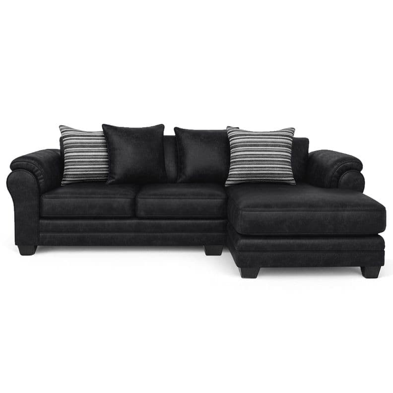 Sofa Seccional 4 Cuerpos XL Con Resorte Estructural Grandon Envejecido Negro