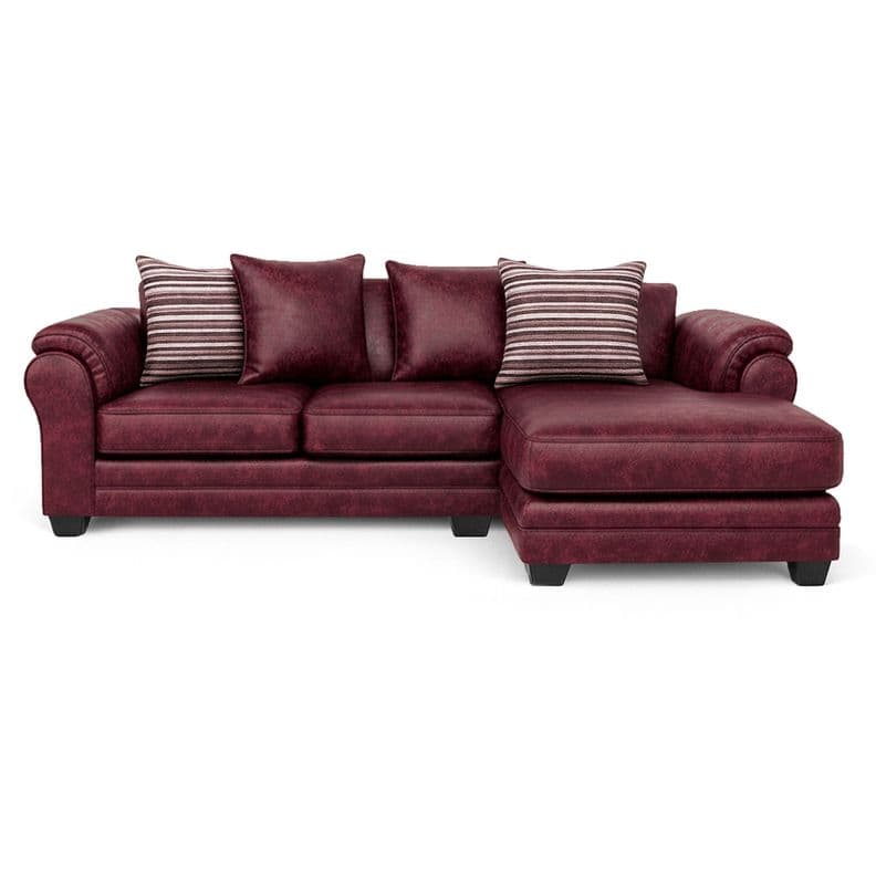 Sofa Seccional 4 Cuerpos XL Con Resorte Estructural Grandon Envejecido Burdeo