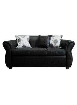 Sofa Con Resorte Estructural 3 Cuerpos York Envejecido Negro