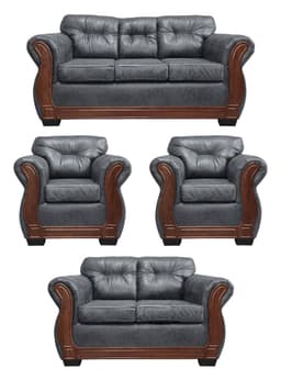 Living Con Respaldo Confortable 7 Personas Taurus 3+2+1+1 Envejecido X Gris