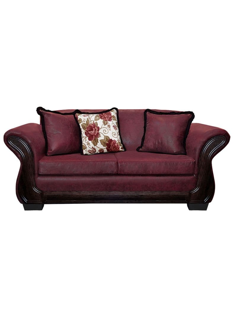 Sofa Con Resorte Estructural 3 Cuerpos Finis Envejecido Burdeo